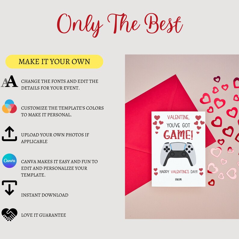 Video Game Valentine Cards: Set of 6 Printable Cards (digital Download ...