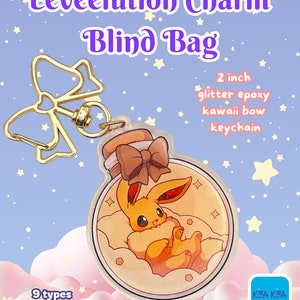 eeveelution kawaii charm blind box keychains | eevee sylveon poke espeon umbreon pastel