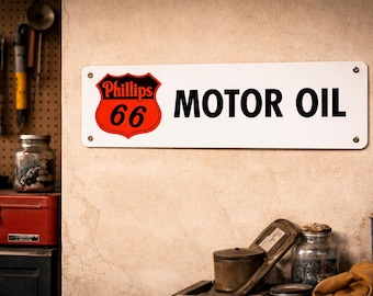 Vintage 1960's Phillips 66 Trop Artic Motor Oil Company Die Cut