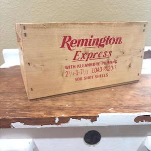 Handmade Wooden Remington Hi-Top Crate: Rustic Gift Box for Sportsmen