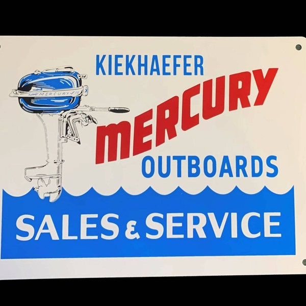 Mercury Outboard Motors Metal Sign Vintage reproduction