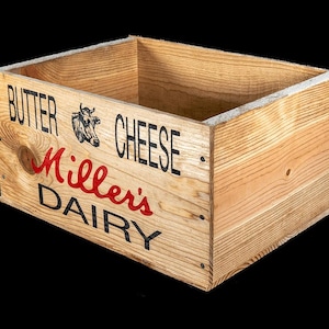 Miller Dairy Wooden Crate | Vintage Farmhouse Decor, Vintage Advertising