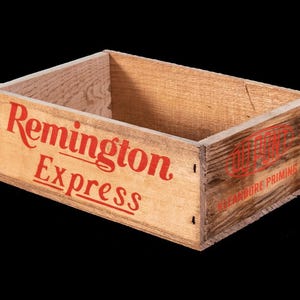 Handmade Remington Express Wooden Ammo Box: Rustic Cabin Decor