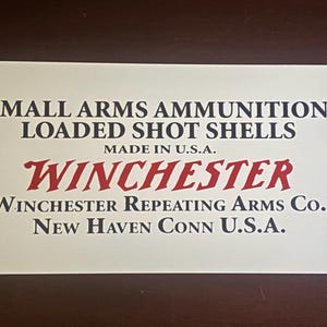 Handmade Winchester Shot Shells Metal Sign: Rustic Garage Decor