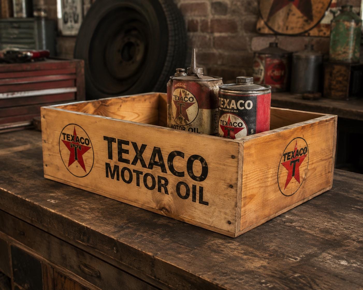 激レア Texaco Valor Motor Oil 2ガロン缶 Texaco Valor oil can