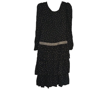 long sleeve white polka dot dress Long Sleeve White Polka Dot Tulle-Lace Midi Dress EU38 / Milk-Black