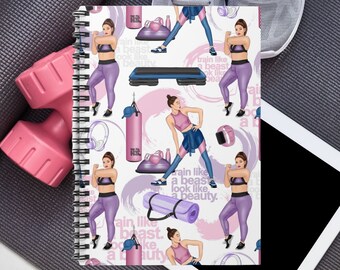 Workout Aesthetics, Fitness Notebook, Boxing Aesthetics, Gym Notebook, Workout Log, Daily Fitness Notebook, Preppy Fitness Aesthetics, 6"x8"