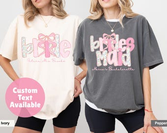 Magliette personalizzate per la sposa, maglietta per la sposa, magliette personalizzate per l'addio al nubilato, magliette per le damigelle d'onore, regalo per la proposta di matrimonio delle damigelle d'onore, maglietta per l'addio al nubilato