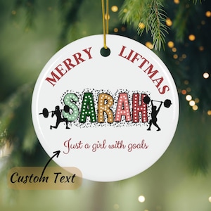 Custom Merry Liftmas Weightlifting Ornament, Gym Lovers Gift, Secret Santa for Gym Friend, Personal Trainer Christmas Ornament, Gym Coach