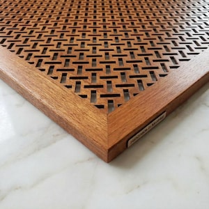 Copertura di ventilazione personalizzata in legno di betulla tagliato al laser / Griglia di ritorno dell'aria magnetica decorativa