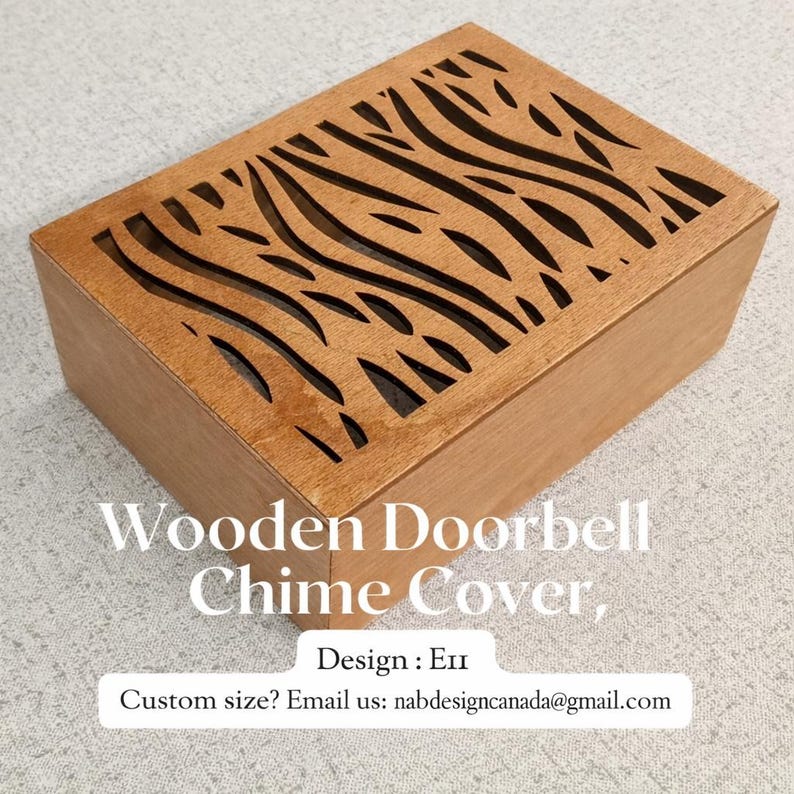 Modern Wooden Doorbell Cover | Decorative Chime Box, Design E11 image 1