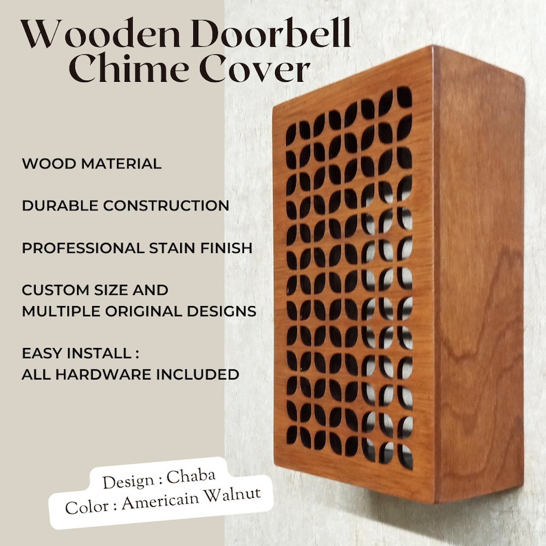 Doorbell Cover Modern Design Door Chime Covers Decorative Wooden