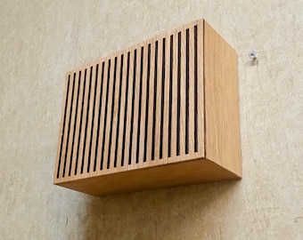 Modern Wood Doorbell Cover | Decorative Chime Box, new slats | wood wall art