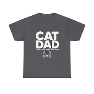 T-shirt humoristique « Papa Chat » - Chat mal dressé, mais très dévoué, cadeau pour les amoureux des chats