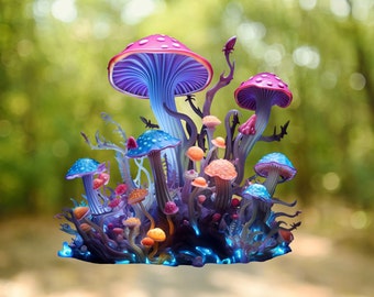 Pegatinas de vinilo aleatorias de la colección Mystical Mushroom, ¡envío gratis! Perfecto para computadoras portátiles, amantes del anime, hidrofrascos impermeables y diversión en fiestas.