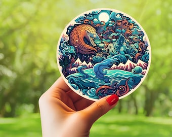 Psychedelische Trippy Sticker - Psychedelische kunst, laptopstickers, waterdichte stickers, vinylstickers, perfect voor waterflessen en autobumpers