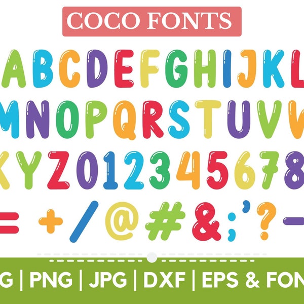 Coco Fonts Bundle, Alphabet, Svg, Png, Cartoon SVG bundle, Coco Font Bundle • Svg • Png • Eps • INSTANT DOWNLOAD