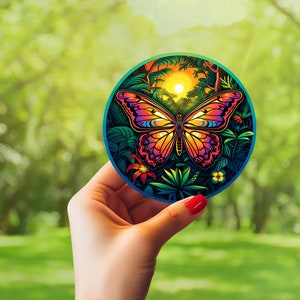 Colorful Butterfly Stickers - Psychedelic Latex Decals, Butterfly Stickers. Vinyl Butterfly Sticker