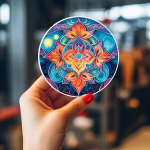 Trippy Holographic Laptop Sticker - Psychedelic Art Decal for Laptop, Water Bottle, and Car