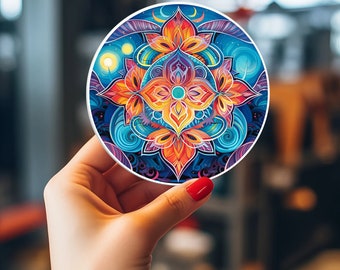 Trippy Holographic Laptop Sticker - Psychedelic Art Decal for Laptop, Water Bottle, and Car