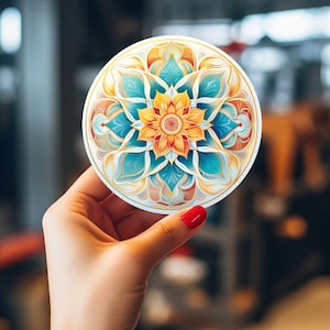 Pegatinas psicodélicas holográficas - Calcomanías impermeables para computadora portátil, planificador y botella de agua
