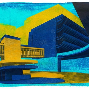 Preston Bus Station. Fine Art quality print, limited edition of 25 only, from original mixed media art.