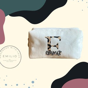 Kosmetiktasche Personalisierte Schminktasche mit Namen Kulturbeutel Damen Samt Kulturtasche Geschenk für Sie Muttertagsgeschenk Brautjungfer
