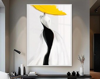 Original Female Model Oil Painting on Canvas, Large Wall Art, Abstract Urban Beauty Painting, Modern Bedroom Wall Decor, Personalized Gifts
