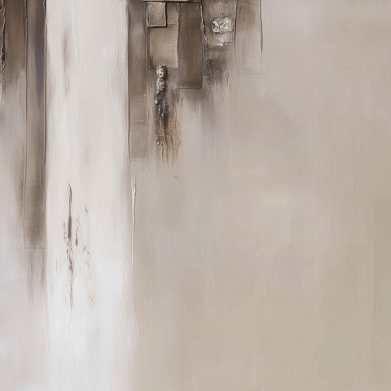 Modern Abstract Painting, Neutral Beige Taupe Wall Art, Textured ... - Modern Minimalist Contemporary Art
