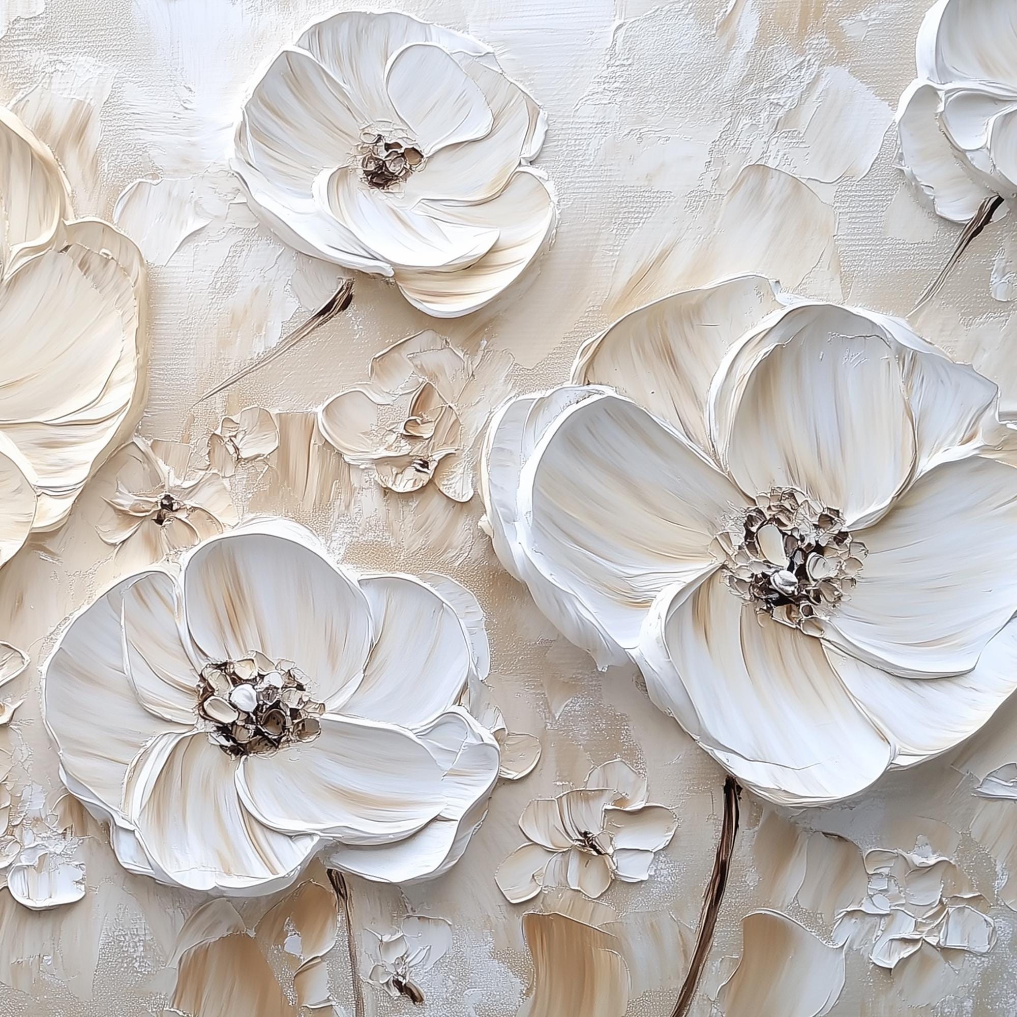 3D Flower Canvas Oil Painting, Abstract Floral Blossom Wall Art - Etsy