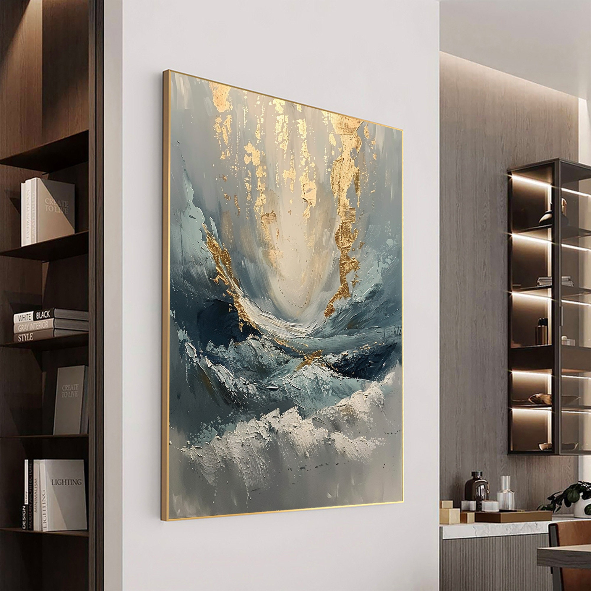 Original Ocean Wave Oil Painting on Canvas, Extra Large Wall Art ...