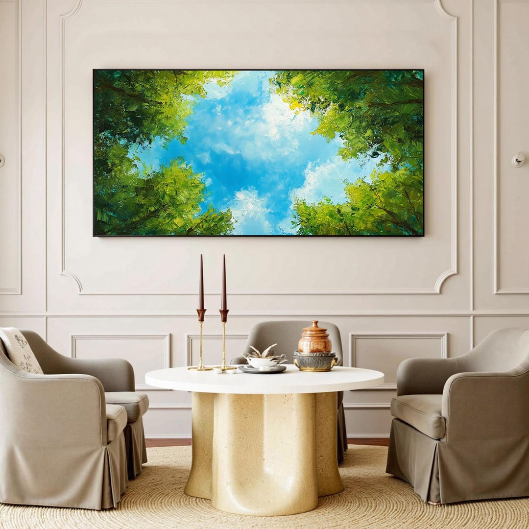 Abstract Landscape Oil Painting on Canvas, Large Textured Wall Art ...