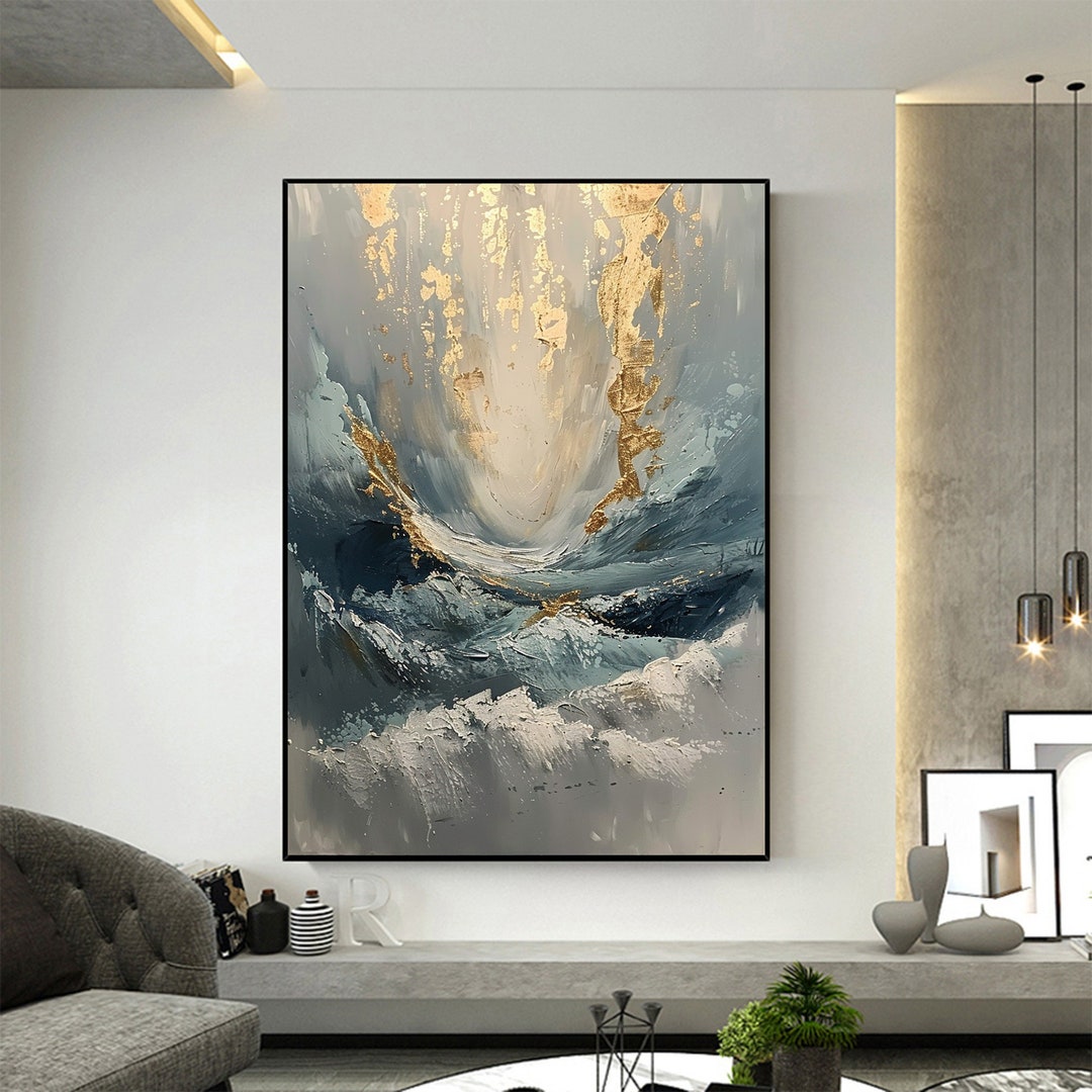 Original Ocean Wave Oil Painting on Canvas, Extra Large Wall Art ...