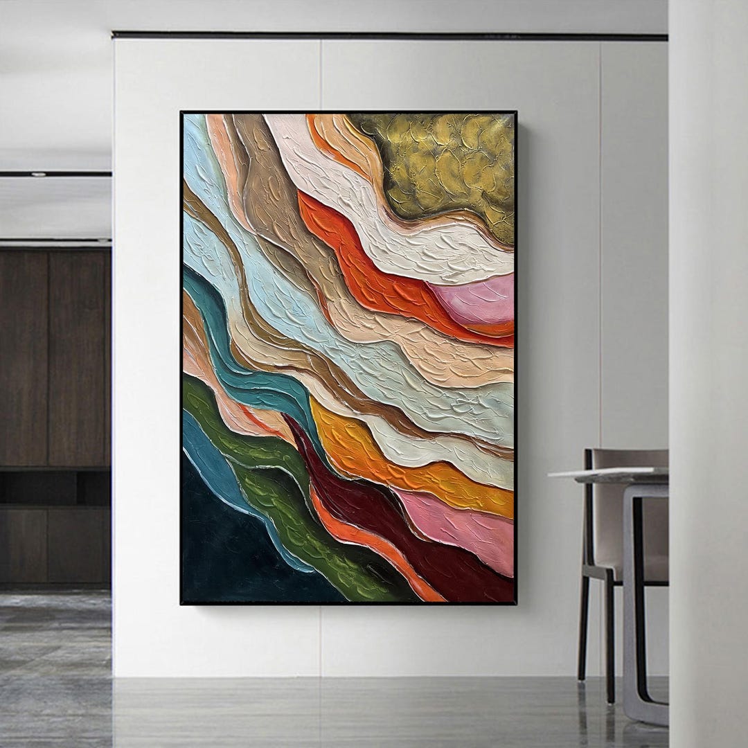 Abstract Ocean Wave Oil Painting on Canvas, Extra Large Wall Art ...