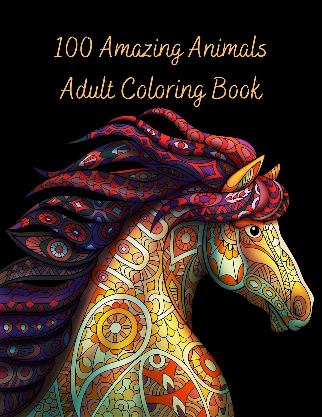 100 Amazing Animals/ Adult Coloring Book - Etsy