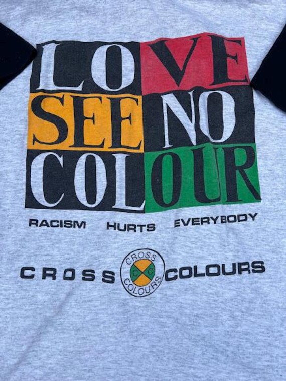 90s Cross Colours Hoodie - Love See No Colour - Gem