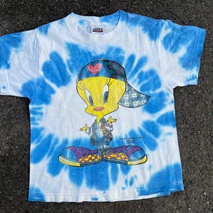 Vintage 1995 Kids Tie-Dye Tweety Bird Tee