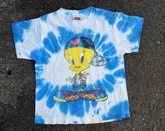 Tweety and Sylvester Vintage 90s Looney Tunes Denim Pocket