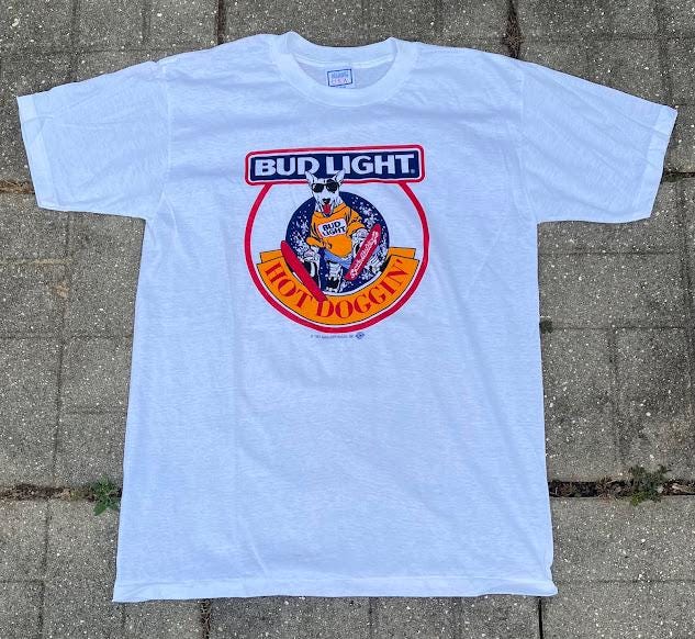 T-shirt Bud Light Hanes - Taille XL, Couleur Blanc, Manches Courtes, Neuf Sans étiquettes
