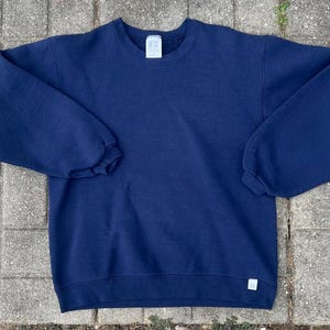 Vintage 90s Russell Athletic Navy Blank Crewneck
