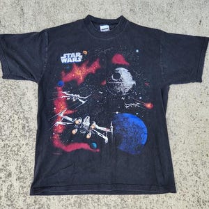 Vintage 90s Star Wars Death Star / X-Wing Fighters Tee