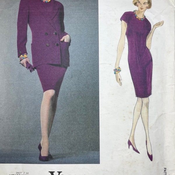 2827 size 12-14-16 Vogue Designer Original Genny vintage sewing pattern (V2827)