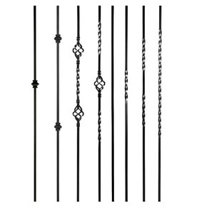Iron Balusters - Iron Spindles - Iron Pickets - Satin Black 1/2&quot; Squared Hollow Core