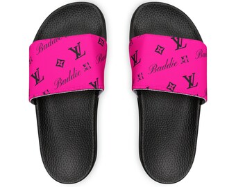 Sandales fuchsia pour femme, Chaussons d'été roses, Mules de plage pour femme