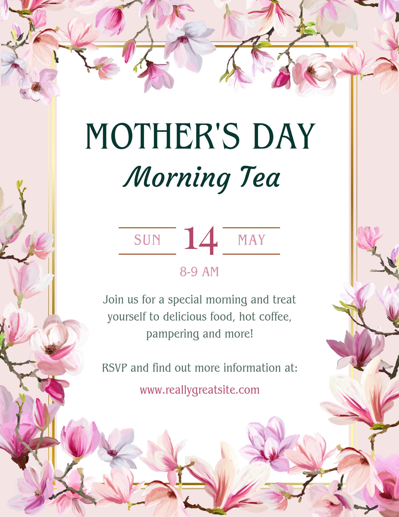 Mother's Day Tea Invitation, Digital Invitation for Mother's Day Brunch ...
