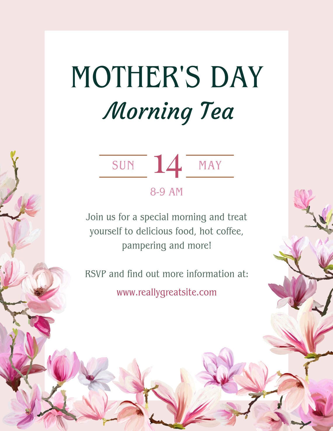 Mother's Day Tea Invitation, Digital Invitation for Mother's Day Brunch ...