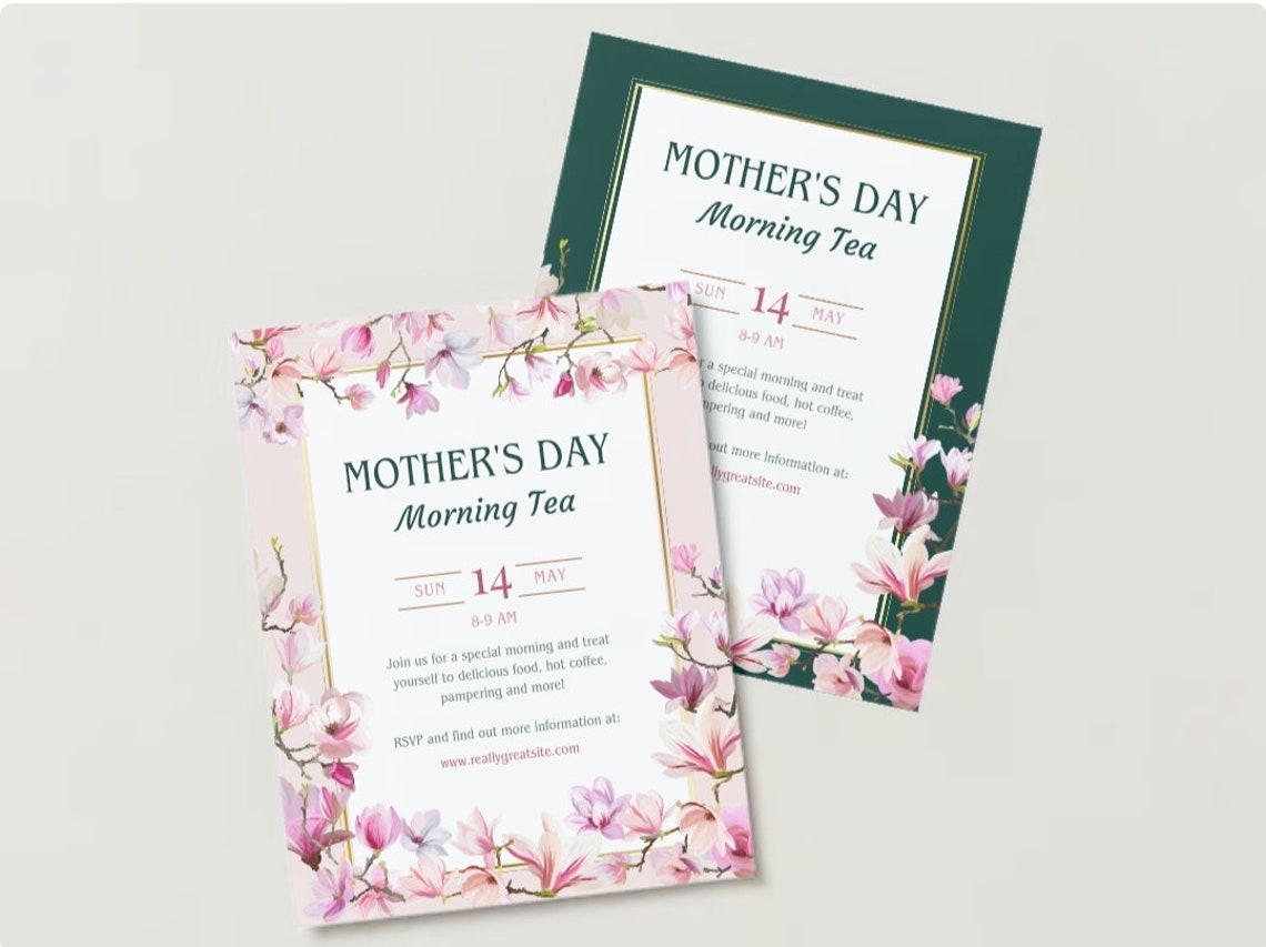 Mother's Day Tea Invitation, Digital Invitation for Mother's Day Brunch ...