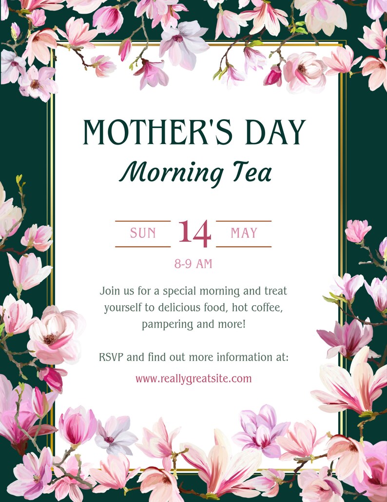 Mother's Day Tea Invitation, Digital Invitation for Mother's Day Brunch ...