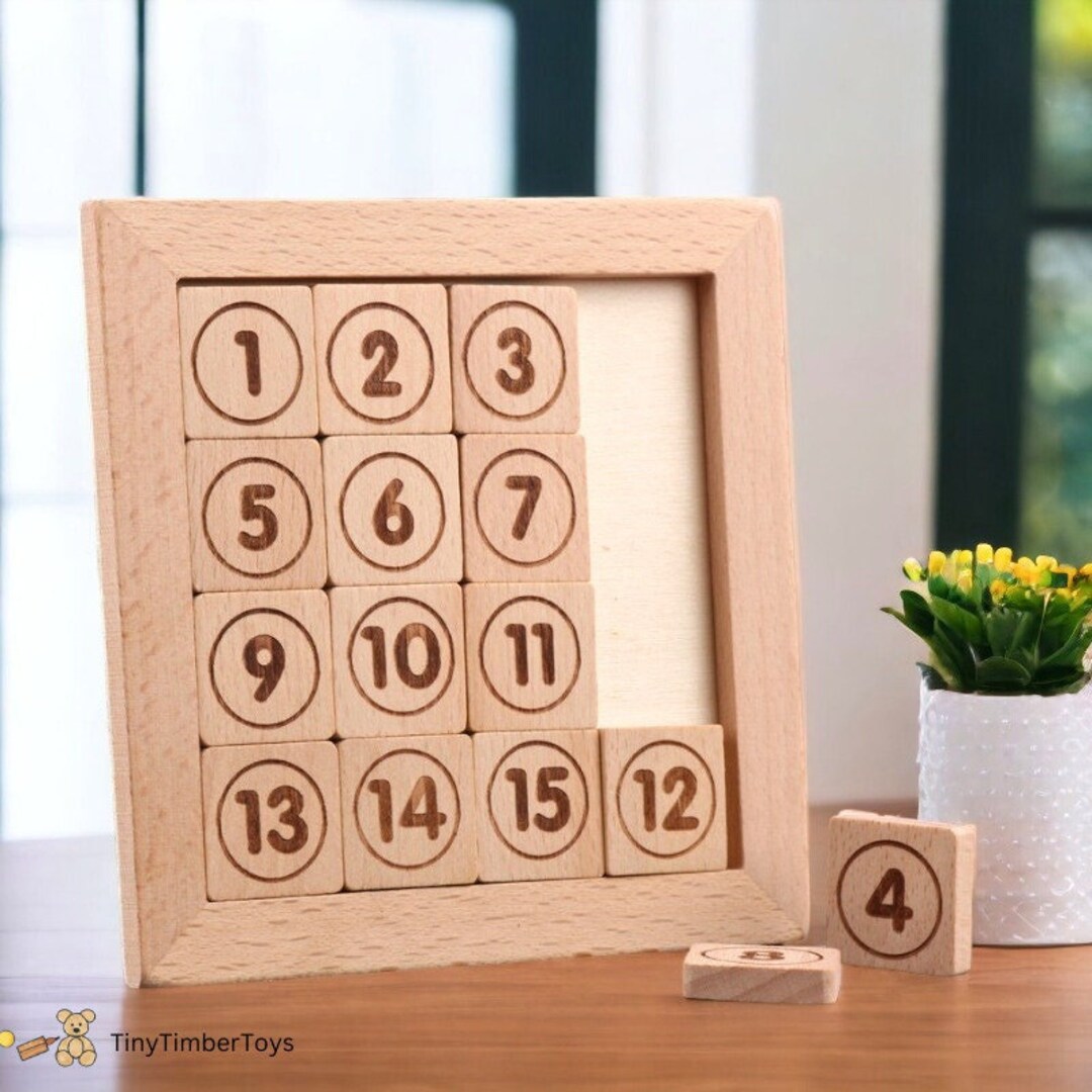 Wooden Sliding Puzzle for Kids Educational Toys for Toddlers Etsy