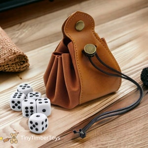 Foldable Dice Tray – Leather Dice Bag Tray, DND Dice Bag, Collapsible Leather Rolling Tray – RPG Accessory for Board Games, Unique Gift Idea